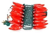 Sival - 35 Light 13.5' Green Wire Red Chili Pepper String [並行輸入品]
