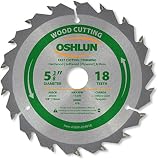 Oshlun SBW-054018 5-3/8-Inch 18 Tooth ATB Fast Cutting and Trimming Saw Blade with 20mm Arbor (5/8-I