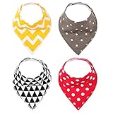 Baby Bandana Drool Bibs by Adowa -Set of 4 Absorbent Baby Shower drooling & Teething bibs Gift Set f