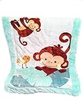Baby Blanket Monkeyデザインブルー100コットンポリエステルジャングル幼児