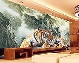 bzdhwwh壁紙壁3 DのインクLandscape Tigersテレビ壁リビングルーム壁画壁紙Largeホーム装飾壁紙 6949265153684