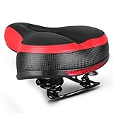 Liebeye 自転車サドル カバー 大型 スプリング型 肉厚 ソフト サドル カバー クッション パッド ジェル 低反発 衝撃吸収　 黒と赤