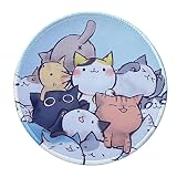 Nanfeng 可愛い マウスパッド 猫柄 小型 マウスパッド ゴム製 柔らかい 滑り止め 撥水 光学式マウス対応 PCゲーム オフィス用 パッド (猫)