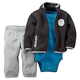 カーターズ Carter's ロンパース ボディスーツ ＆フリース カーディガン ＆ フリース パンツ 豪華3点セット 3-Piece Sherpa Cardigan Set NB (50-55cm)