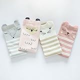 YUKOKOTI 女子供　靴下　ソックス　スリークォーター　娘　女子　児童　キッズ　ハイソックス　可愛い　動物　純色　プレゼント　４足セット入れ　柄ｂ　３～５歳