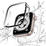 【フルカバー保護】Kawoco アップルウォッチ 防水 カバー Apple Watch Series 9 8 7 対応 41mm ケース 2 in 1 前後の保護 二重構造 耐衝撃 iWatch 一体型 ケース 41mm クリア