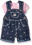 Carhartt Baby Girls ' 2pc Shortallセット(さまざまなスタイルとサイズ) カラー: ブルー