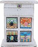 不二貿易 ラビ ミニ チェスト 4マス 蓋付 ホワイト 53575