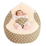 Rucomfy Luxury Cuddle Soft Polka Dot Gaga Baby Bean Bags (Brown) by RUComfy