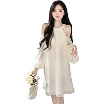 Amazon.co.jp: [WANSHIX] 肩出しワンピース レディース