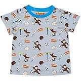 【本体綿100％】2017年 夏物 おさるのジョージ スポーツ総柄 半袖Ｔシャツ Curious George グレー◇80cm