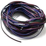 ESUMIC 4 Color RGB Extension Cable 10M Length for 3528 5050 RGB LED Strip Ribbon Lights [並行輸入品]
