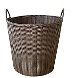 mytodo田園ソリッド色ソフトチューブLaundry Hamper子供おもちゃプラスチックWoven Barrels ブラウン MYtodo-23