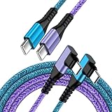 ANNIBER usb-c usb-c ケーブル 純正 L字/1.8M/2本 Type-c L型 断線防止 PD30W/3A 急速充電 ナイロン編み iPhone 16 Type C充電ケーブル データ転送 Galaxy タイプcケーブル急速充電iPhone16/15/Macbook/iPad/Pixel/Galaxy/Sony/XIAOMI/Android スマホなどType C機種対応