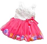Honey baby ひらひら ベビー キッズ 子供用 ワンピース ドレス ガールズ フォーマル ワンピース フラワードレス　可愛い リボン付き 花柄 写真を撮る　発表会 結婚式 入園式 演奏会　パー