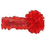 ベビー　キッズ　カチューシャ　ヘアアクセサリー　ヘアバンド　花　髪飾り　かわいい　レッド