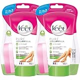 ヴィート Veet ピュア バスタイム 除毛クリーム しっかり除毛 150g × 2個 スポンジ付き 脱毛クリーム