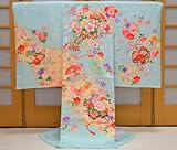 お宮参り 着物 女の子 初着 産着　om-l-149 【女の子用お守りフードセット，贈答用化粧箱，きもの保存用たとう紙 プレゼント！】