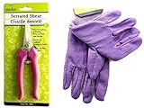 Gardening Bundle Jersey Garden Gloves and Garden Serrated Shears 6" L [並行輸入品]