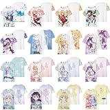 ご注文はうさぎですか? Tシャツ 半袖 保登心愛 香風智乃 桐間紗路 丸首 夏服 肌着 記念シャツ インナーシャツ コスプレ衣装 3Dプリント T-Shirt トップス 応援 萌えグッズ 男女兼用 (2XL,6) [並行輸入品]