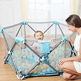 マットレスとボールPlayardガールズボーイズベビー折りたたみアクティビティエリア、ブルーとポータブルベイビープレイヤードフェンス (サイズ さいず : 500 balls)