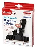 Clippasafe Easy Wash Harness and Reins (Black)