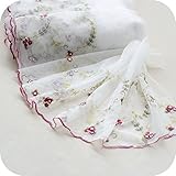 IRIZ 27＊130cmローズ花柄メッシュレース生地刺繍 ドレスエッジレーストリムファブリック (ピンク)