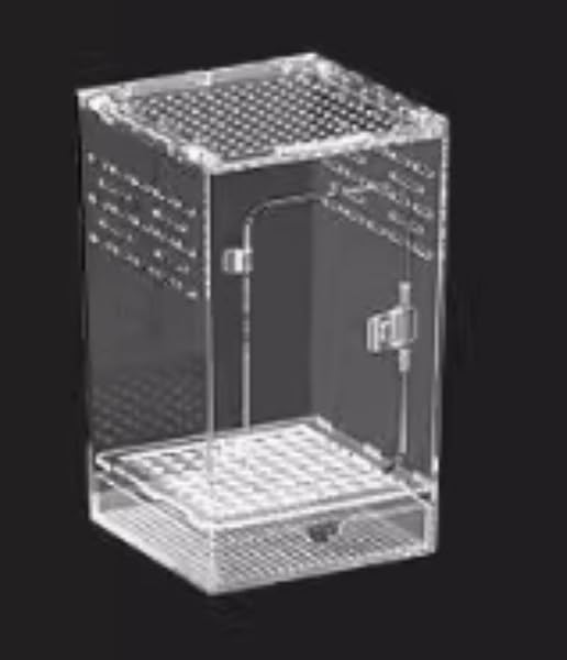 Qfmr Reptile Cage Reptile Box Amphibian Breeding Case Reptile Breeding Box Breeding Large Reptile Box Wide Breathable Isolation Box Clear Easy to Observe Feeding Case (15*15*25cm) - 1