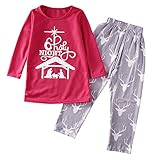 Tovadoo 子供服 女の子 トップス+ズボン セットアップ 長袖 秋冬 クリスマスセット ヘラジカ柄 可愛い ファッション 部屋着 保育園 小学校