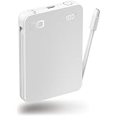 CIO SMARTCOBY Ex04 Wireless2.2 CABLE SS5K 半固体モバイルバッテリー Qi2.2 5000mAh (ホワイト) | iPhone17対応, Pixel10対応, Galaxy S26対応, USB-Cケーブル内