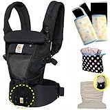 ベビーウエストベルト付エルゴベビー ADAPTアダプトクールエア/ブラック 替フードカバーセット【日本正規品2年間保証-SG認定付】フードカバー＋よだれパッド+収納ポーチ付