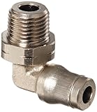 Legris 3609 04 11 Nickel-Plated Brass Push-to-Connect Fitting, 90 Degree Elbow, Swivel, 5/32 or 4 mm