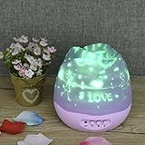 Night Light LED flower-bud button-type Star Skyプロジェクタ中国カラフルな夢ローズフラワーデスクランプUSB回転プロジェクタStars省エネブルーEvil