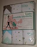 Blue Muslin Swaddle Blankets - Stripes/Polka Dots/Whales - Lollypop by Manhattah Kids