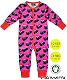 北欧ベビー服 カバーオール Beaver Cerise 女の子 3-9ヶ月/9-18ヶ月 Maxomorra マクソモーラ 60 70 80cm (62/68)