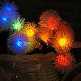 Hosyo Solar Outdoor Chuzzle Ball String Fairy Lights Solar Powered Outdoor String Lights for Garden 