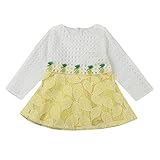 (プタス)Putars ベビー服 子供服 女の子 ワンピース チュールドレス 透かし模様 パイナップル柄 長袖 可愛い 秋冬 オシャレ 通園 発表会 旅行 記念日 プレゼント 6ヶ月-3歳