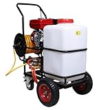 HAIGE エンジン噴霧器 タンクキャリー動噴/動力噴霧器 60Lタンク キャリー付き ピストンポンプ 4サイクル エンジン式 HG-60