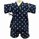 甚平 ベビー 男の子 マリン柄 上下セット ネイビー 95