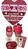 Adult Valentine's Gift Set - Love Bug Heart Glasses Heart Scarf & More [並行輸入品]