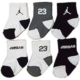nike ナイキ エアジョーダン 男の子用黒xグレーx白JORDAN 23ソックス6枚セット 6-12months [並行輸入品]