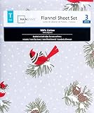 Winter Cardinals Flannel Sheet Set - Twin [並行輸入品]