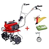 [メンテナンス3点セット付き]ホンダ こまめ はじめてセット（ニューイエロー培土器 + 二輪移動タイヤ＋ガソリン携行缶５リットル缶）