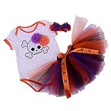 BAOHULU ベビー服　ロンパース　女の子用　カバーオール　綿　ヘアバンド/ロンパース/チュールスカート3点セット　髑髏/かぼちゃ　ハローウィーン　日常着　百日祝い　出産お祝い　写真/撮影