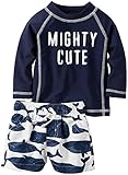 カーターズ Carter's ベビー 水着 ラッシュガード 長袖 上下セット 紫外線カット UPF50+ Carter's 2-Piece Mighty Cute Rashguard Set 24M 