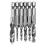 KISENG ドリルビットセット 6pcs 1/8-3/8インチ HSSコンビネーション 1/4インチ六角シャンク