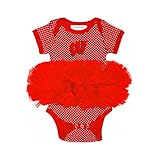NCAA Wisconsin Badgers子供用ガールズピンドットチュチュクリーパー、6ヶ月、レッド