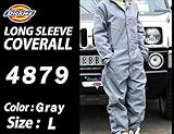 Dickies ディッキーズ 4879　GY（グレー） Lサイズ　長袖つなぎ ツナギ 大きいサイズもあります。