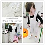 春の新型子供服ファッション版悪童ズボン中小児童巾脚レジャー背带裤男女童ズボン [並行輸入品]