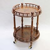 イタリア製 ティーカート 木製 ラウンド ワゴン トロリー 象嵌 イタリア 家具